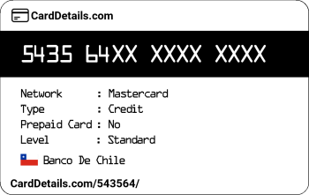 Card Details: 543564
