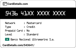 Card Details: 543641
