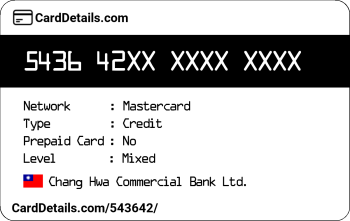 Card Details: 543642