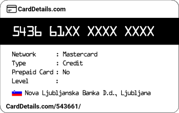 Card Details: 543661