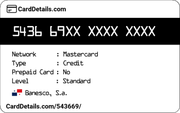 Card Details: 543669