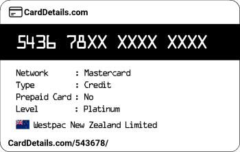 Card Details: 543678