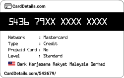 Card Details: 543679