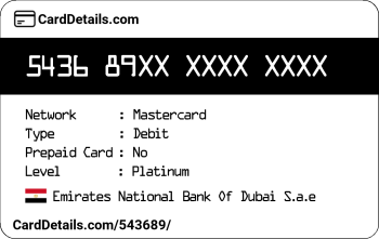 Card Details: 543689