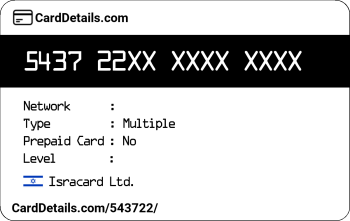 Card Details: 543722