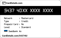Card Details: 543740
