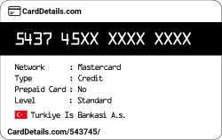 Card Details: 543745