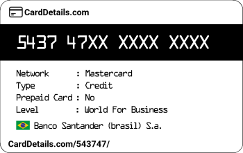 Card Details: 543747