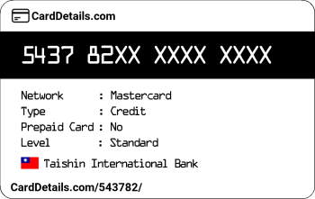 Card Details: 543782