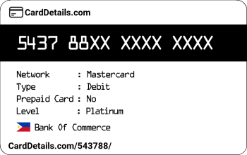 Card Details: 543788