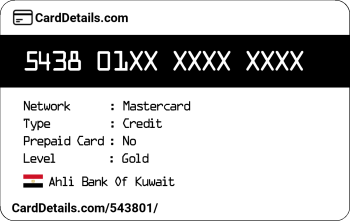 Card Details: 543801
