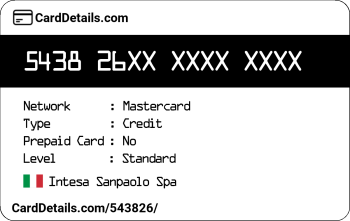 Card Details: 543826
