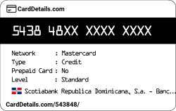 Card Details: 543848