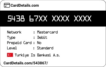 Card Details: 543867
