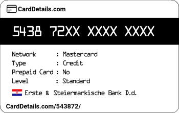 Card Details: 543872