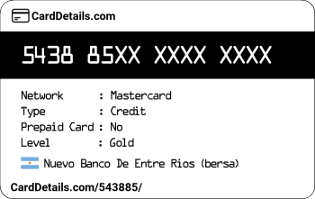 Card Details: 543885