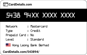 Card Details: 543894