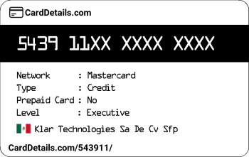 Card Details: 543911