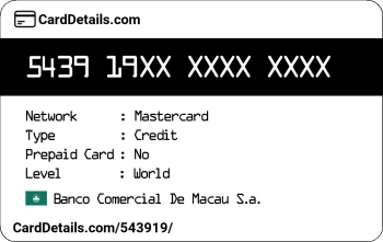 Card Details: 543919