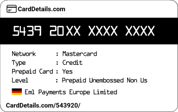 Card Details: 543920