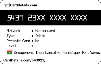 Card Details: 543923