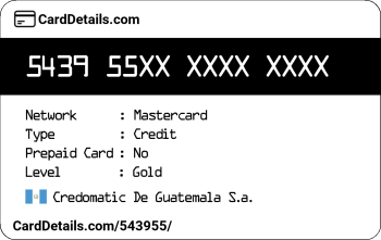 Card Details: 543955
