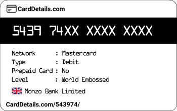 Card Details: 543974