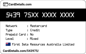 Card Details: 543975