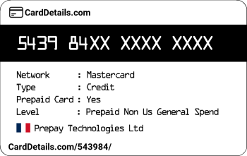 Card Details: 543984