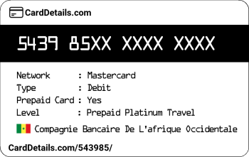Card Details: 543985