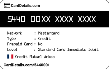 Card Details: 544000