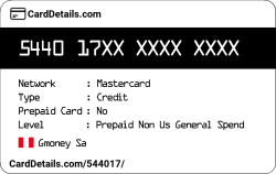 Card Details: 544017