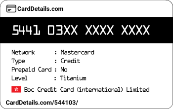 Card Details: 544103