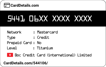 Card Details: 544106