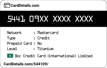 Card Details: 544109