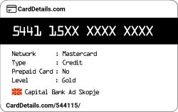 Card Details: 544115