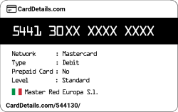 Card Details: 544130