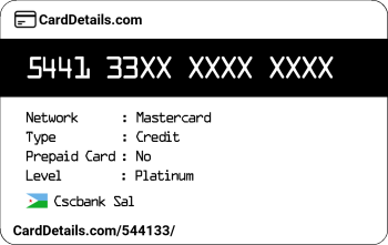 Card Details: 544133