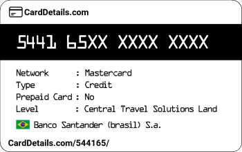 Card Details: 544165