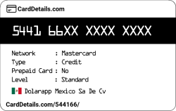 Card Details: 544166