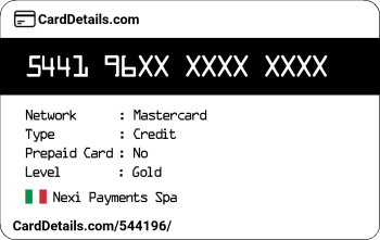 Card Details: 544196