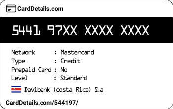 Card Details: 544197