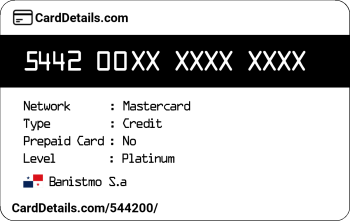 Card Details: 544200