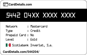 Card Details: 544204