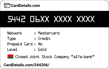 Card Details: 544206