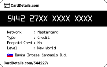 Card Details: 544227