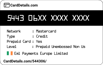 Card Details: 544306