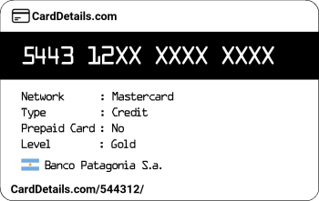 Card Details: 544312