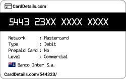 Card Details: 544323