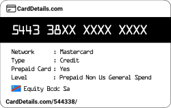 Card Details: 544338